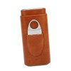Cigar Case 3 Finger Cedar Wood Lining Portable Faux Leather
