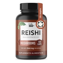 Reishi Mushrooms Life 360+ 120 Cápsulas Con Hongo Reishi Sabor Sin sabor