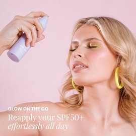 Naked Sundays SPF 50 Hydrating Glow Face Mist, Sunscreen Setting Spray & SPF Mist for Face, Makeup Setting Spray with Hyaluronic Acid, Lightweight, No