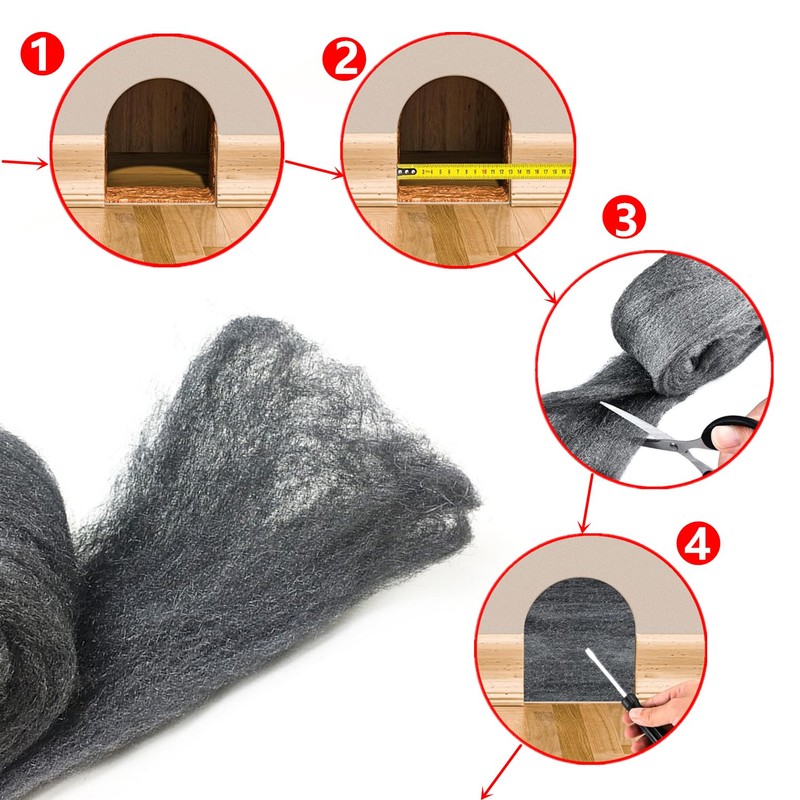 32FT Steel Wool Roll, antfees Steel Wool Fill Fabric Roll,