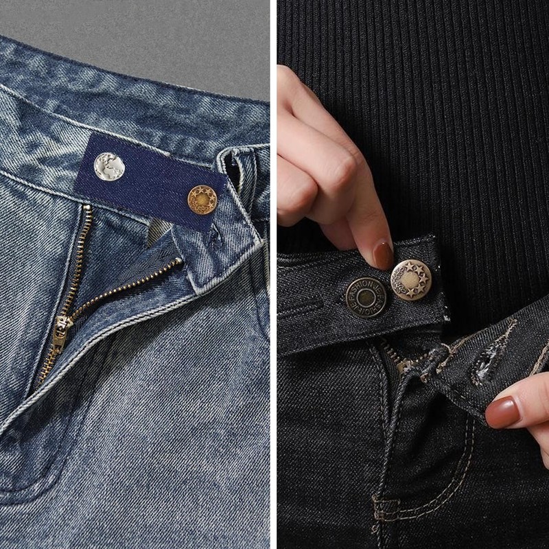 EKIND Adjustable Jeans Button Extenders Denim Waist Extender No-Sew Button