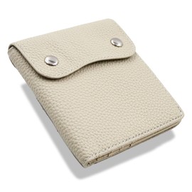 Exbeita Women's Mini Wallet, Thin and Compact, Genuine Leather, Shrink Leather, 12 Cards, Bill Compartments, 2 YKK Zippers, Coin Purse, Thin, Small, Large Capacity, No Inflation, Greige (prevents