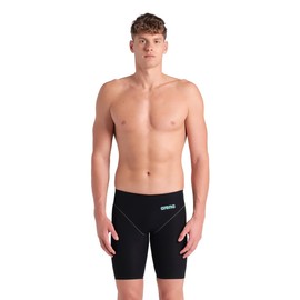ARENA Men's Standard Powerskin Impulso Swim Racing Jammer Competition Tech Suit, Black Teal