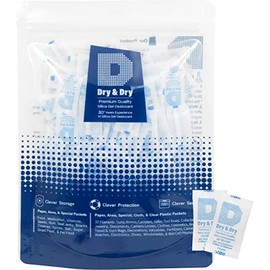 Dry & Dry [150 Packets] 1/2 Gram Premium Silica Gel Packets Desiccant Dehumidifiers Silica Gel Packs - Rechargeable Paper(Food Safe) Desiccant Packs