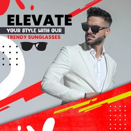 FATASH HD Sunglasses Navy Blue Black Shades | Anti-Glare UV400 Protection Lens Eyewear | Ultra Light Protective Rectangular Glasses Perfect for Men, Women, Cycling, Fishing, Driving, Hiking