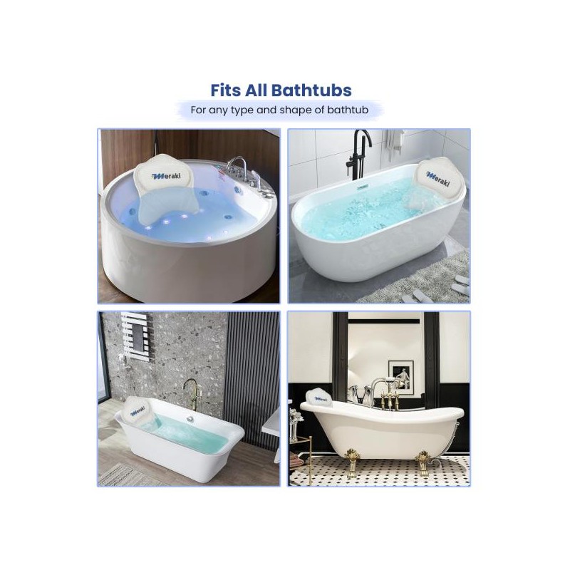 Luxury Bath Pillow - Extra Thick 5D Mesh, Neck &