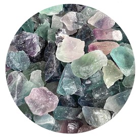 GAF TREASURES Small Rough Natural Stones, 0.75-1.25" Raw Crystals, Natural Rough Stones (Rainbow Fluorite, 1 Pound)