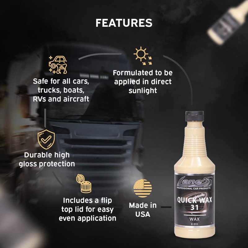 Lane’s Car Wax, Quick Shine Car Wax, Durable High Gloss