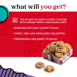 David's Cookies Assorted Fresh-Baked Cookies (Cherry w/White Chips, 1lb)