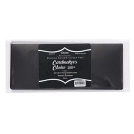 Accent Design Paper Accents Cardmakers Choice Card & Envelopes, Black, 100Lb., 3.5"X8.5", 6Pc, Blank Cards and Envelopes, Blank Cards, Note Cards with Envelopes