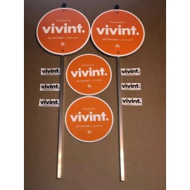 Vivint, ADT, BRINKS, VECTOR, SIMPLISAFE 2 - VIVINT. Reflective Security Yard Sign w. 6 Decals & 2 Laminated Signs*