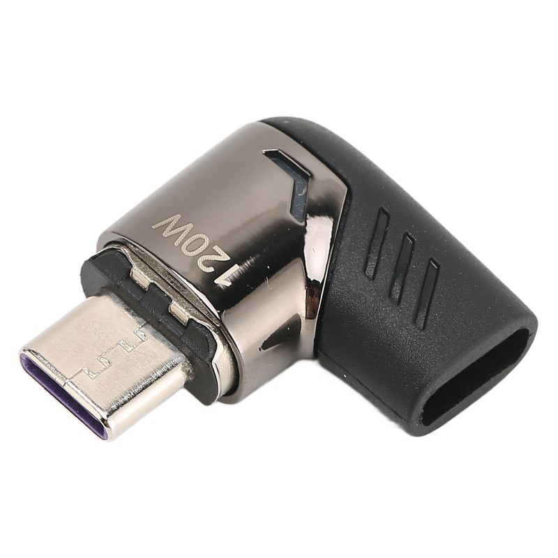 USB C Magnetic Adapter Right Angle with Light PD 120W