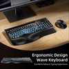 Hamile Ergonomic Wireless Keyboard and Mouse Combo, Wave Keys Full