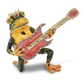Jewels By Lux Bejeweled Keith Rocks Musician Frog Trinket Box