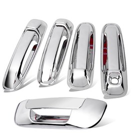 99Parts Chrome Side Door Handle and Rear Tailgate Add-on Cover Trims Compatible with Dodge Ram 1500 2500 3500 2003-2008