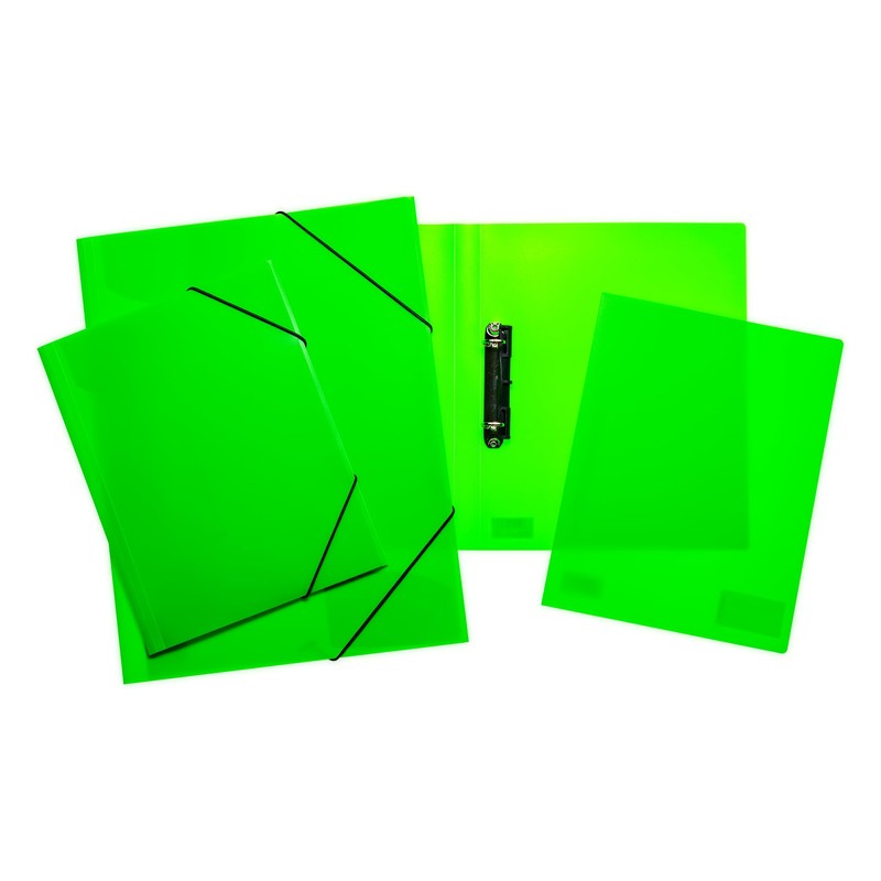 HERMA 19658 Portfolio Folders A4 Translucent Neon Green, Pack of