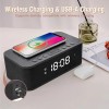 Fansbe Bluetooth speaker, Wireless Charger, White Noise, Dual Alarm Clock,