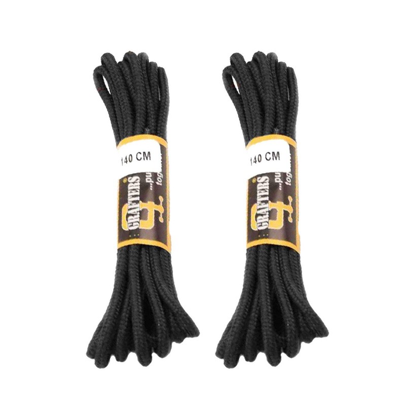 2 PAIRS GRAFTERS 140CM STRONG WORK/HIKING/DR MARTENS BOOT LACES (Black)