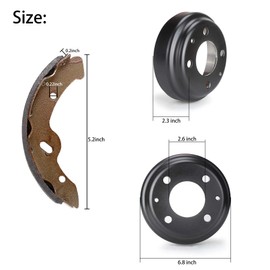 10L0L Golf Cart Brake Maintenance/Repair Kit,Yamaha Brake Drums & Brake Shoes kit for Yamaha G&E Carts G9 (1993-up), G14, G16, G19, G20, G21, G22 Models,OEM JU0-G6521-00-00, JN6-F5331-01-00