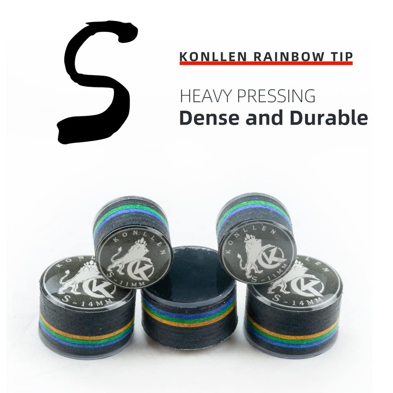KONLLEN Rainbow Pool Tip with Transparent SX/SS/S/M/MH/H 11 mm/14 mm