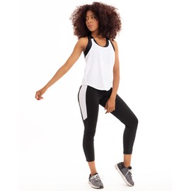 Generic Conjunto Deportivo de 2 Piezas Para Mujer Set Para Entrenar de Dama Leggings Tank Top Sport Ropa Deportiva Gym Yoga Running Fitness (Blanco, Mediano)