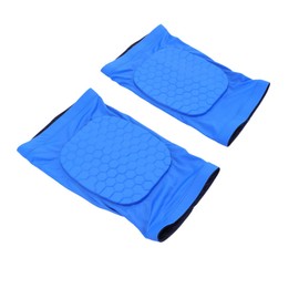 NOLITOY 2pcs Knee Protector Sports Sleeve Shockproof Breathable Short Knee Brace Guard for Basketball Outdoor Activities Blue Lightweight Comfortable Design