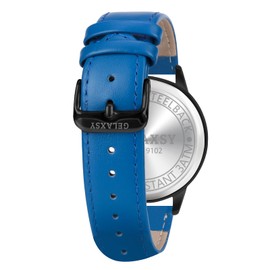 GELAXSY Men's 41mm Quartz Watches with Analogue Display Date Window and Leather Strap Water Resistant Wrist Watches for Men (Blue Black)