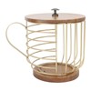 Coffee Pod Holder Iron Large Capacity Space Saving Wooden Base