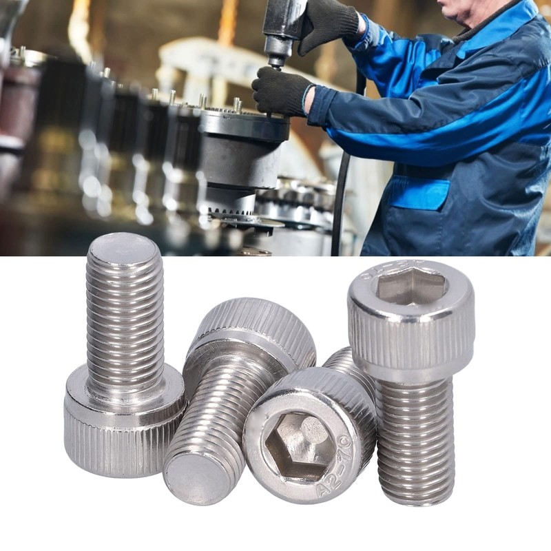 4-Piece Screws Set, Allen Screws with Hexagon Socket, A2 Stainless