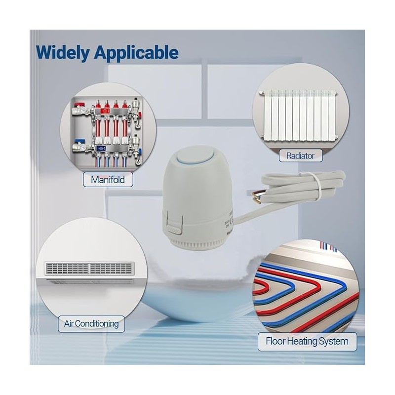 2W Normally Closed 2-Wire 24V Electric Thermal Actuator, IP54 Waterproof