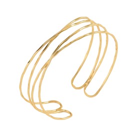 Goiern Minimalist Upper Bangle Gold, Coil Upper Bracelet Layered Arm Cuff Upper Bracelet Arm Cuff Bracelet for Women and Girls, gold