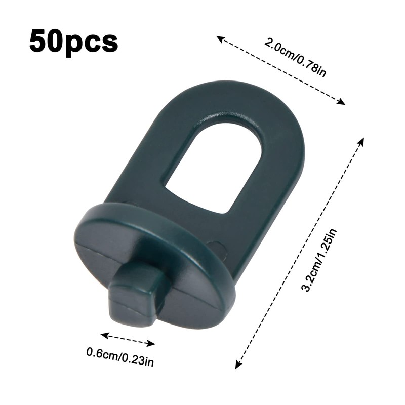 Pinsheng Pack of 50 Greenhouse Clips, Plastic Sturdy Plant Holders,