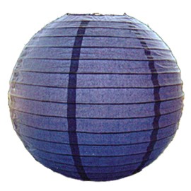 Loxton Lighting - Regular Wire Chinese Hanging 12 inch Diameter Paper Lanterns - Navy