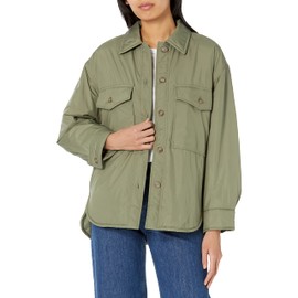 Velvet by Graham & Spencer Womens Drea Puffer Shacket Coat, Sage, X-Small-X-Large US