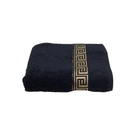 Julie Julsen Chemical-Free Hand Towel 600 g/m² Black/Gold 50 x 100 cm 100% Cotton Oeko Tex Std 100 Certification Soft and Absorbent Machine Washable