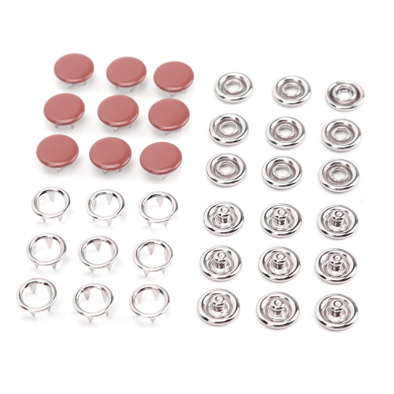 100 Set Snap Button Colorful Brass Prong Press Stud Sewing