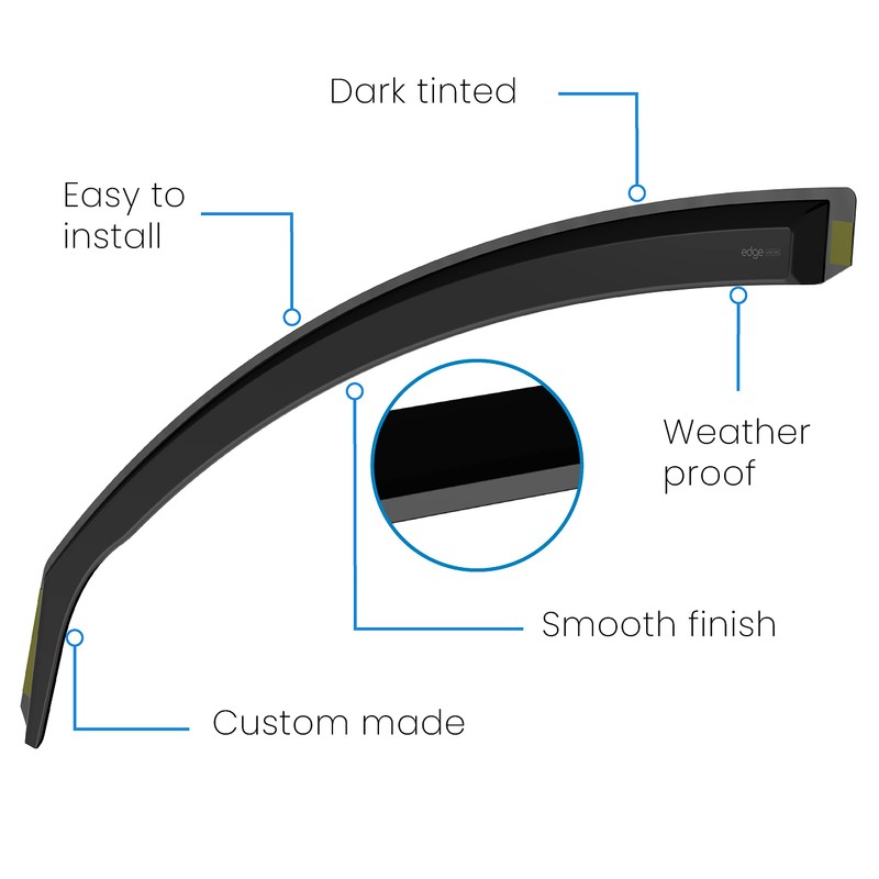 EdgeVisors Wind Deflectors Set Fits: VW Passat B6/B7 2005-2014 5