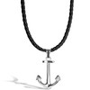 SERASAR Men's Premium Leather Necklace, Stainless Steel Pendant, Secure Clasp,