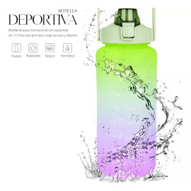 Shendy Vendy Botella De Agua Deportiva Motivacional 1.5 Lt Gran Capacidad Color Verde claro