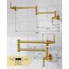 Pot Filler Faucet Brushed Gold: Solid Brass Wall Mount Heavy