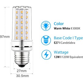LED Corn Light Bulb 120W Equivalent 1200 Lumen 12W E26/E27 Base Non-dimmable Corn Lighting for Home Garage Warehouse Indoor LED Corn Bulbs Pack of 4… (Cool White)