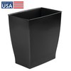 iDesign Small Plastic Bathroom Trash Can, Slim Rectangle Garbage Bin