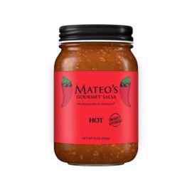 Mateo's Gourmet All Natural Salsa, Hot Heat 16oz Jar