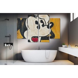 Blaze Canvas Mickey Mouse Vintage Canvas Art Wall Art Home Decor (4 Piece Medium)