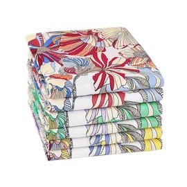 HOULIFE Women Cotton Handkerchiefs Vintage Floral Print Handkerchief 100% 60S Combed Cotton Ladies Hankies 6/12PCS 17.7×17.7" (Multicolor 3-6PCS)