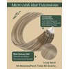 Ugeat Micro Link Hair Extensions Human Hair Light Brown with