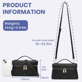 Keyli Crossbody Bag for Women Small Top-Handle Pouch Purse Fashion Designer Shoulder Handbag Trendy Cute Quiet Leather Purses Black