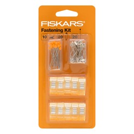 Fiskars Fastening 50 Piece Sewing Kit, Clear/Orange