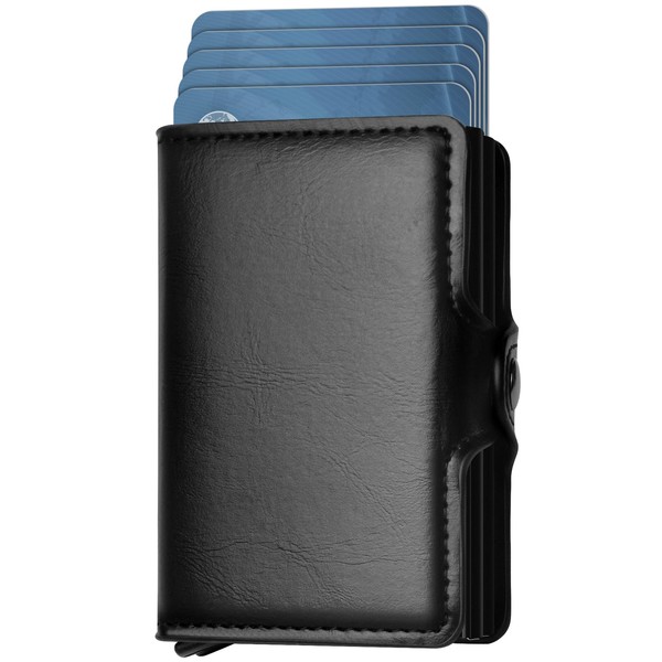 PIWOSGOL Geldbörse Herren,Mini Geldbörse Herren,Slim Wallet mit RFID Schutz,Leder Portmonee