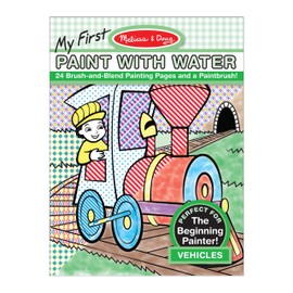 Melissa & Doug 9339 My First Paint With Water Coloring Book - Vehicles (24 Painting Pages)